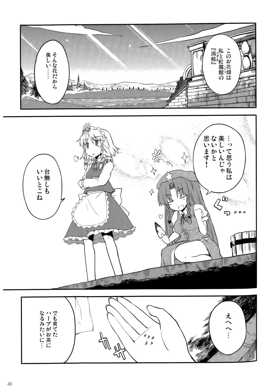 izayoi sakuya and hong meiling (touhou) drawn by mizumoto_tadashi