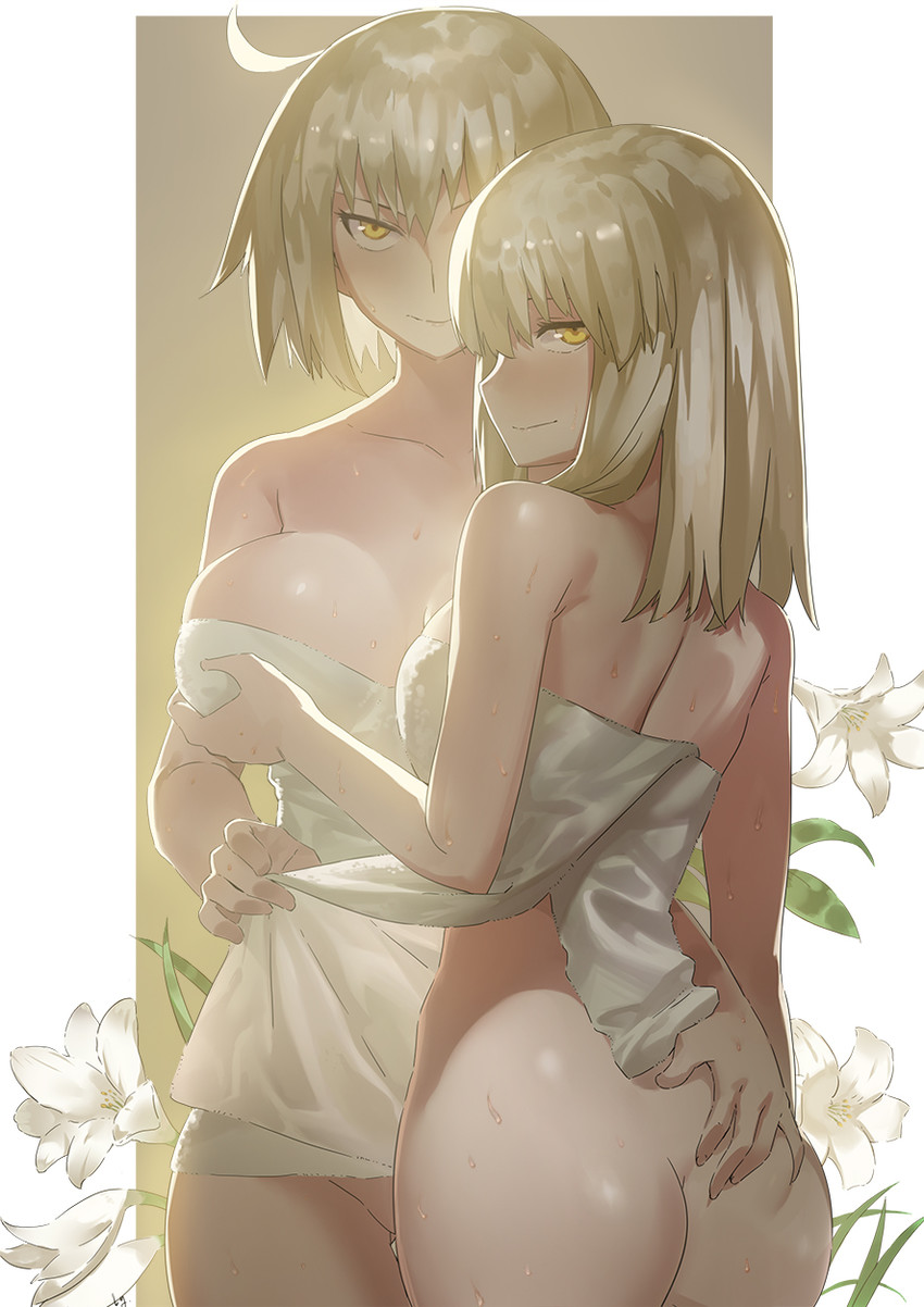artoria pendragon, jeanne d'arc alter, and saber alter (fate and 1 more) drawn by club3