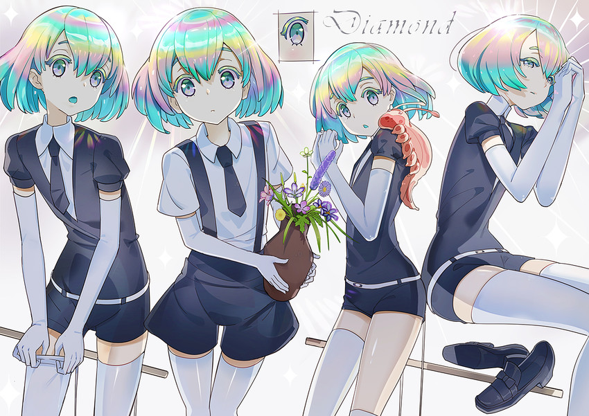 diamond and ventricosus (houseki no kuni) drawn by dan_evan