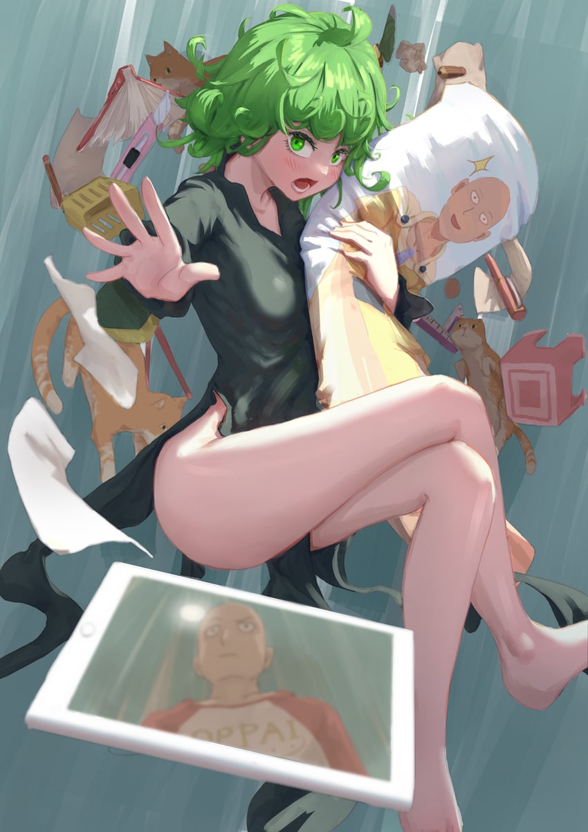 tatsumaki and saitama (one-punch man) drawn by asuka-w