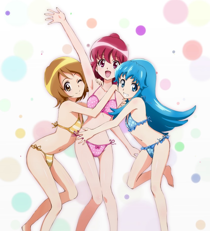 shirayuki hime, aino megumi, and oomori yuuko (precure and 1 more) drawn by kinfuji