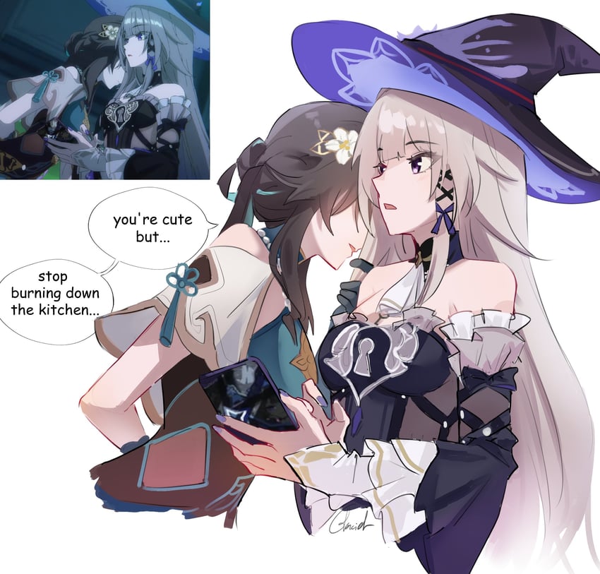 herta, the herta, and ruan mei (honkai and 1 more) drawn by glaciel