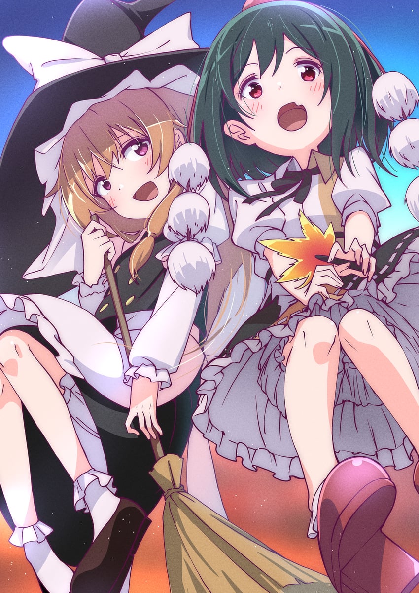 kirisame marisa, shameimaru aya, konoe kanata, and mifune shioriko (touhou and 2 more) drawn by ajapar