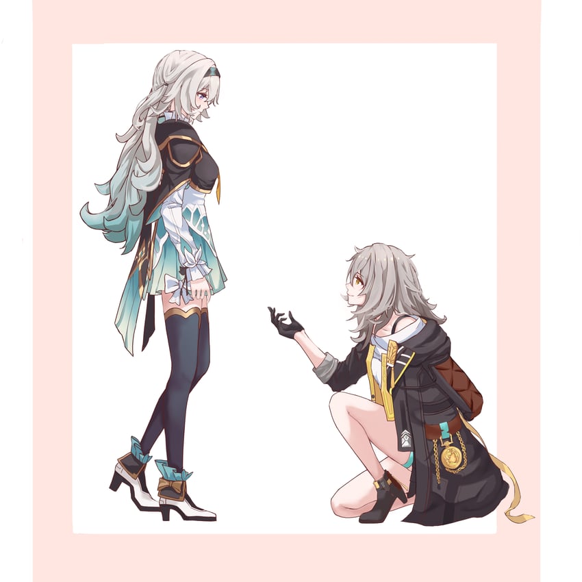 trailblazer, firefly, and stelle (honkai and 1 more) drawn by bugegugu