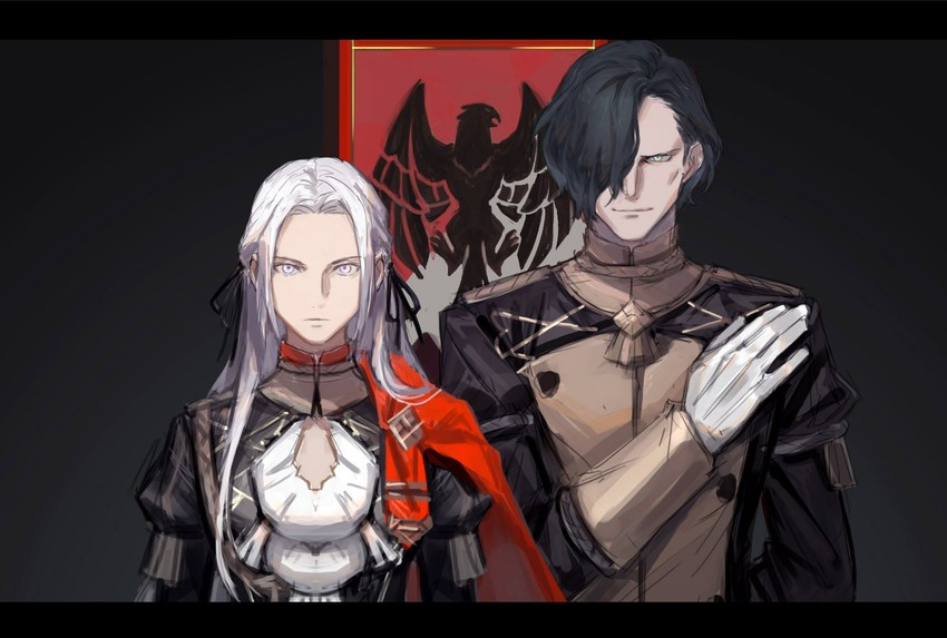 edelgard von hresvelg and hubert von vestra (fire emblem and 1 more) drawn by yarr