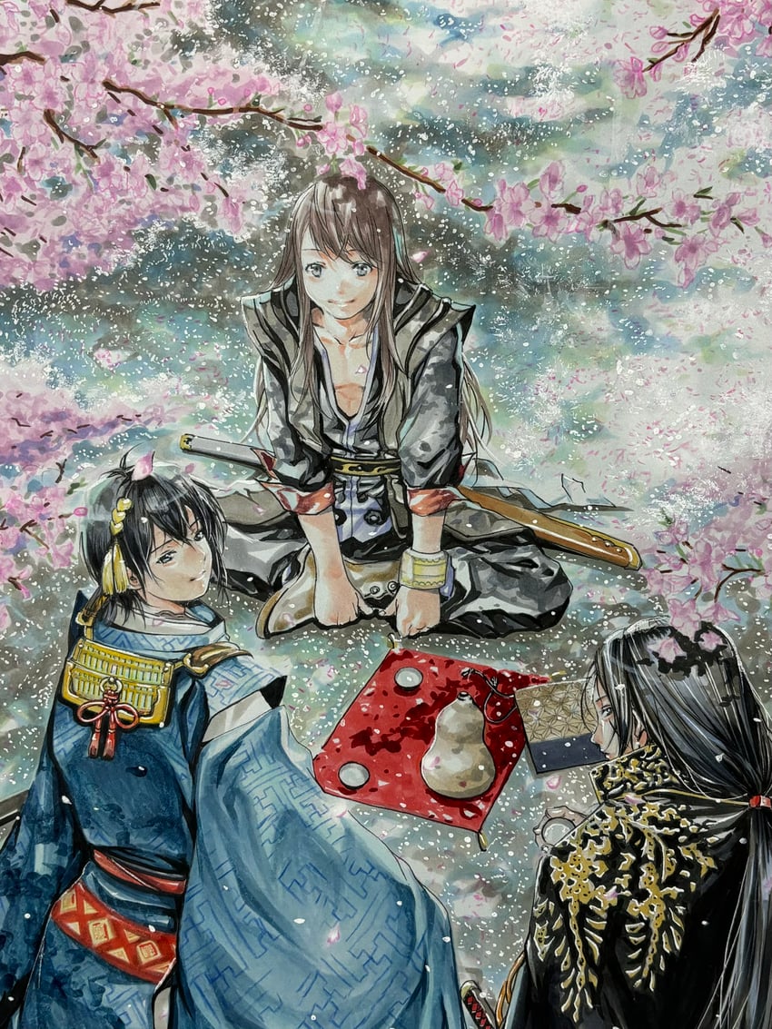 yuri lowell, mikazuki munechika, saniwa, fujiwara no yasuhira, and toriumi kousuke (tales of and 3 more) drawn by katsu_(24791909)