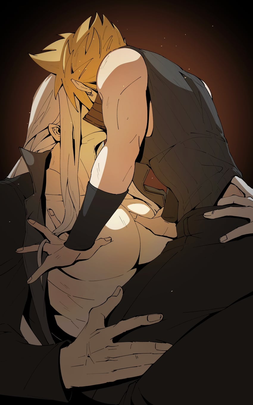 cloud strife and sephiroth (final fantasy and 2 more) drawn by tongueeeeeee