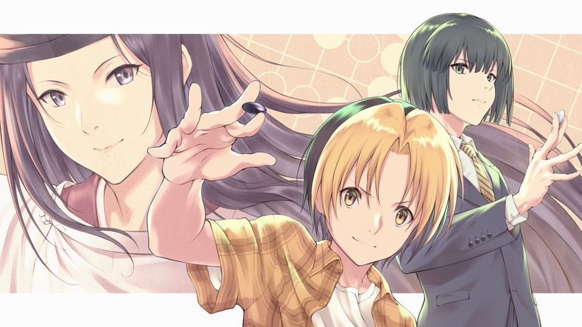 shindou hikaru, fujiwara no sai, and touya akira (hikaru no go) drawn by chokuro