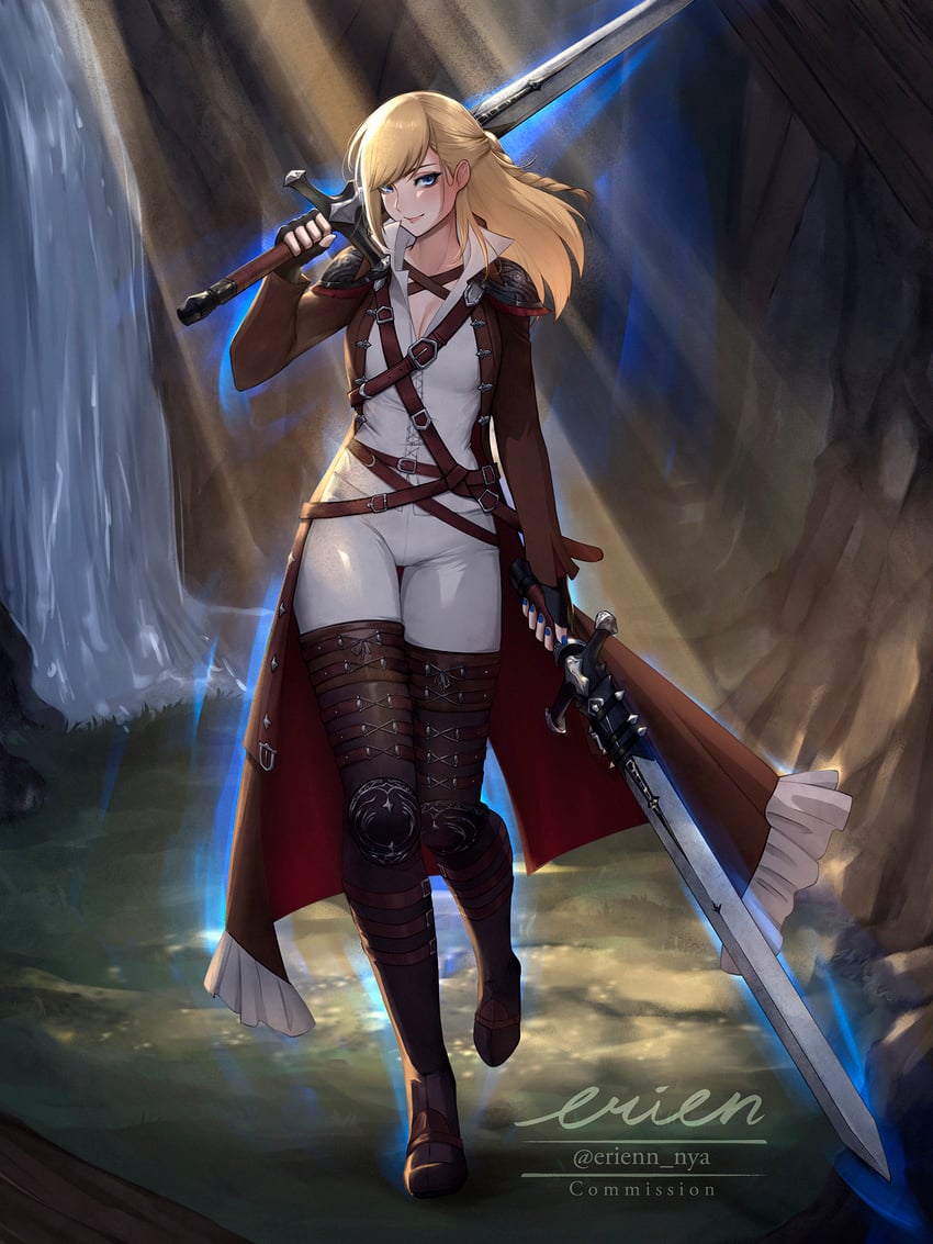warrior of light and viper (final fantasy and 1 more) drawn by erien