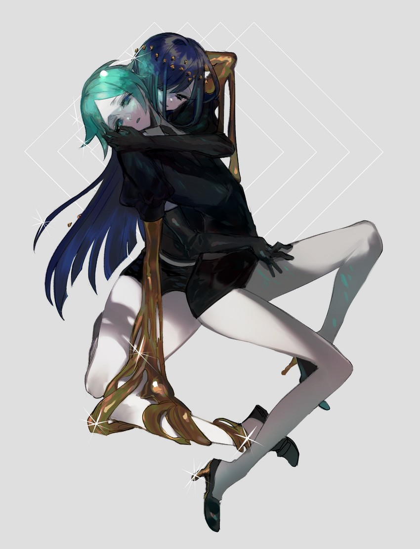 phosphophyllite and lapis lazuli (houseki no kuni) drawn by lunch_(lunchicken)