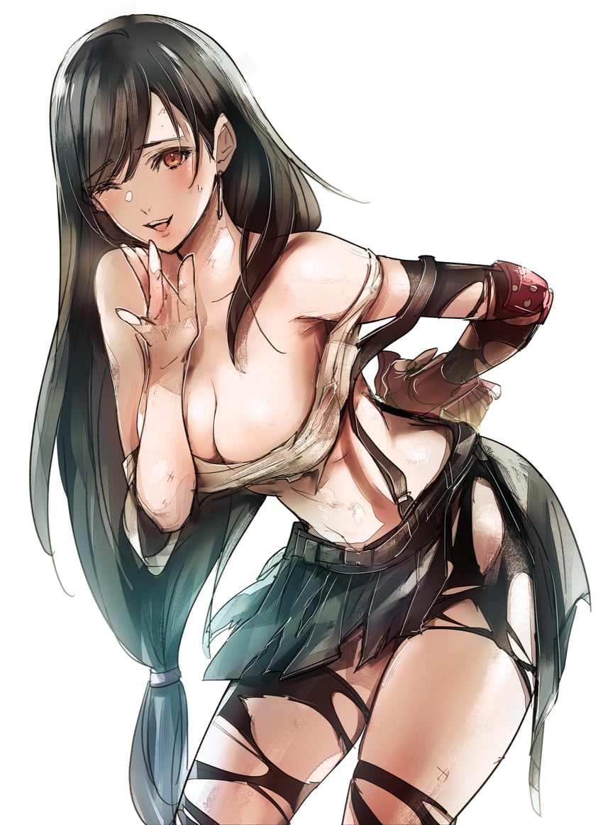 tifa lockhart (final fantasy and 2 more) drawn by shoji_sakura