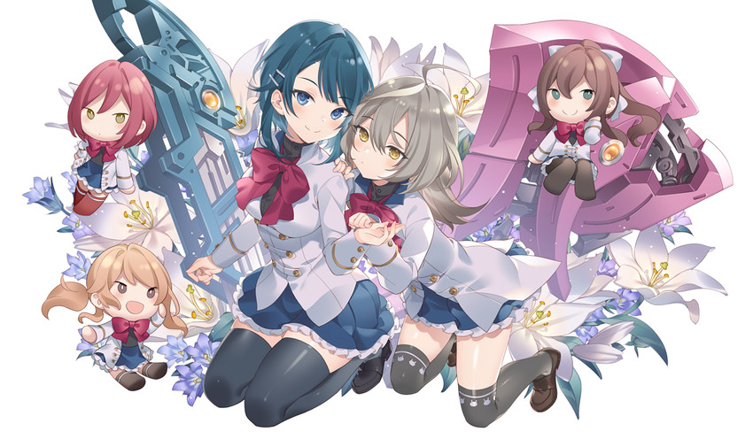 aizawa kazuha, sasaki ran, serizawa chikaru, iijima renka, and hatsukano yo (assault lily) drawn by rie_(reverie)