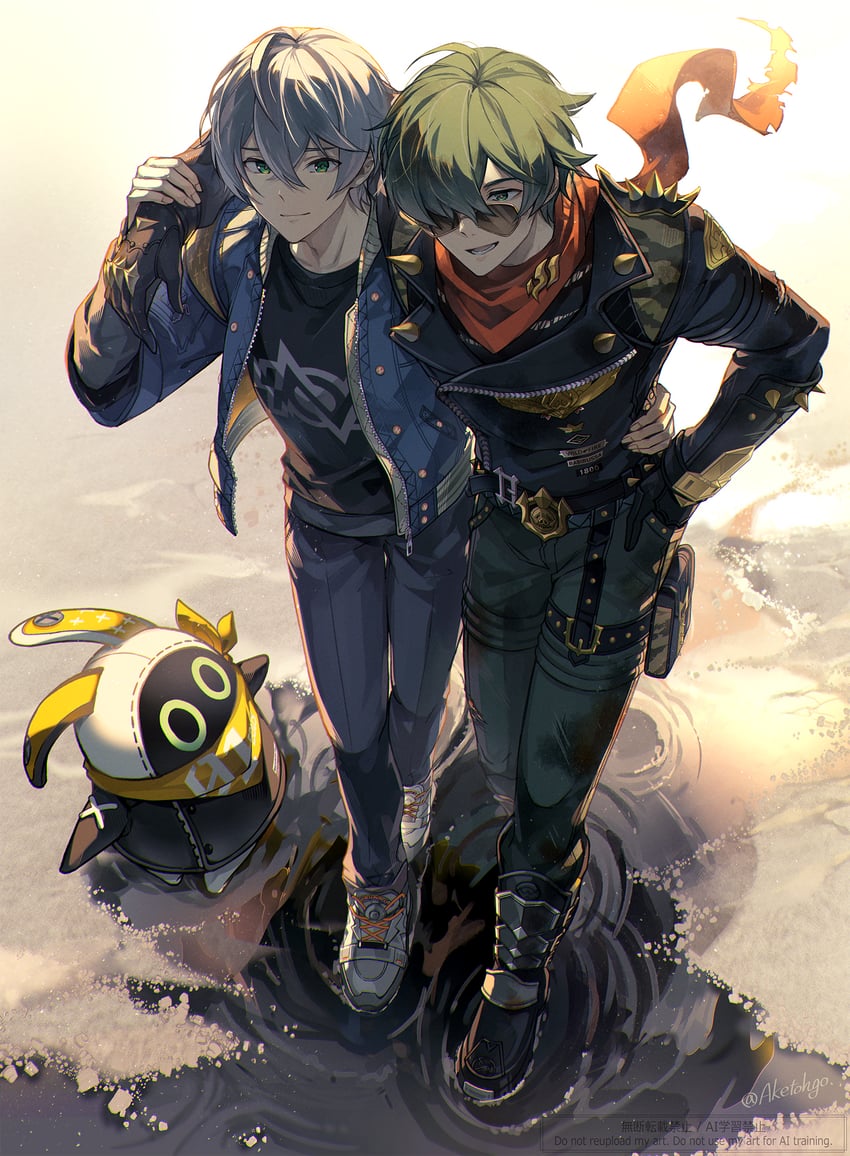 wise, eous, and lighter (zenless zone zero) drawn by aketohgo