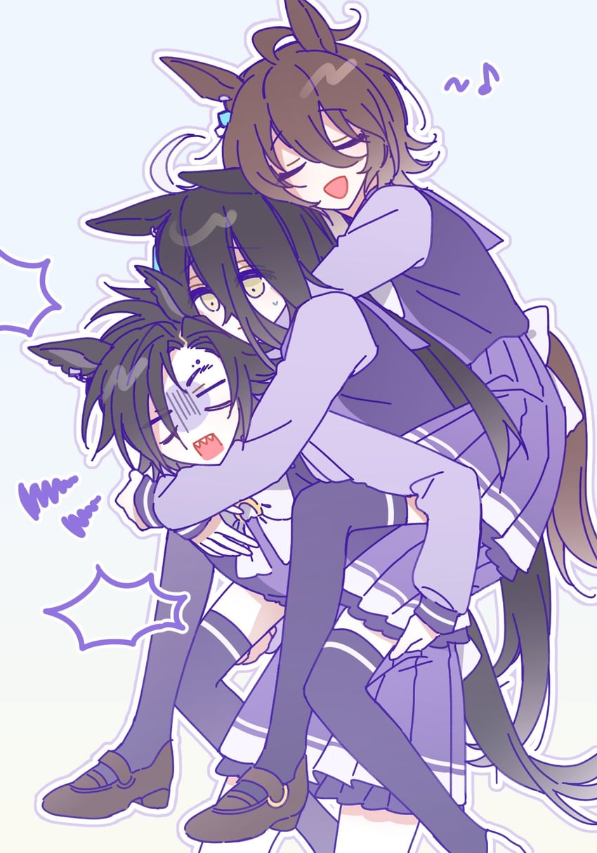 agnes tachyon, manhattan cafe, and air shakur (umamusume) drawn by nyongmappyoi