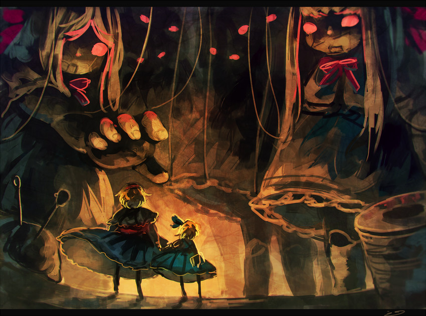 alice margatroid, shanghai doll, and goliath doll (touhou) drawn by koto_inari