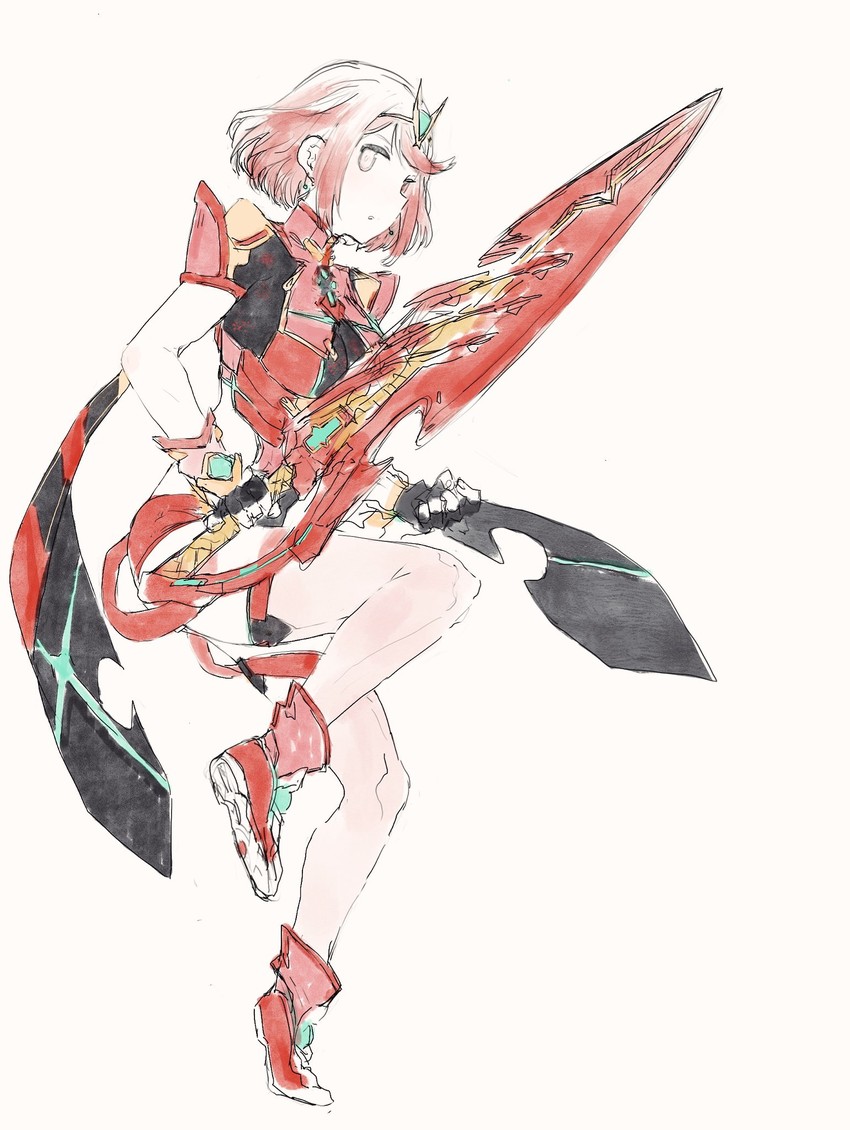 pyra (xenoblade chronicles and 1 more) drawn by miusa