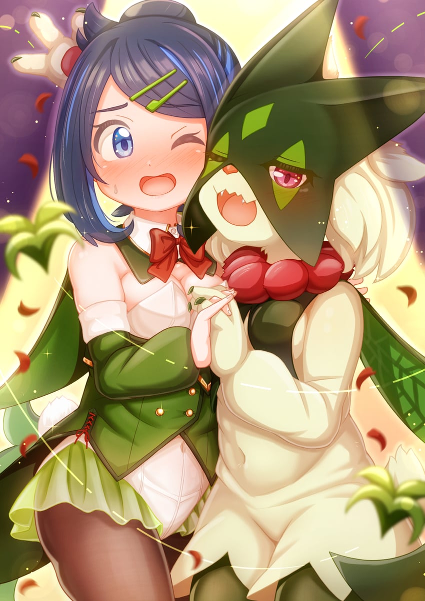 liko and meowscarada (pokemon and 1 more) drawn by suzushiro_(gripen39)