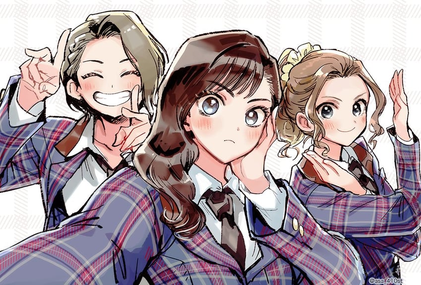 yanagi koharu, minase suzu, and honami hisame (shoujo kageki revue starlight) drawn by asa_(asa_410st)