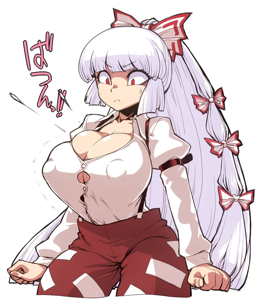 fujiwara no mokou (touhou) drawn by spacezin