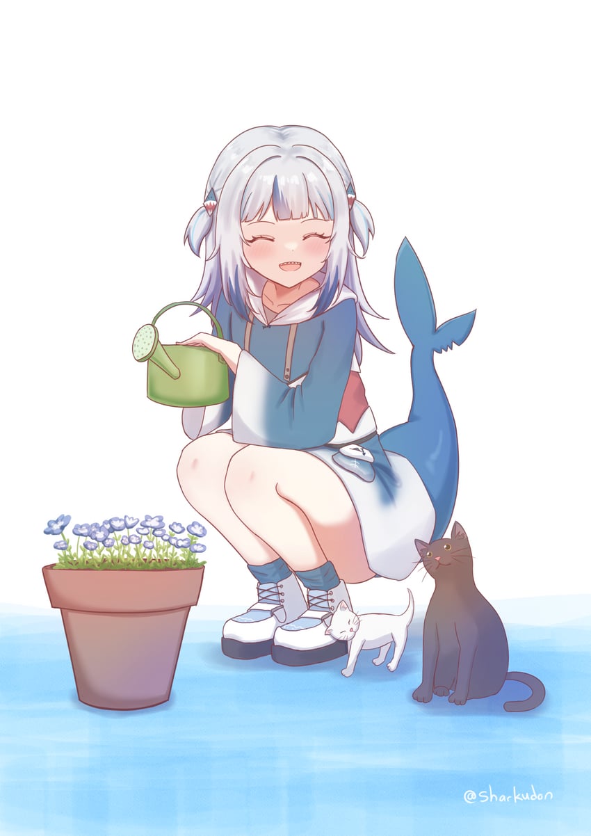 gawr gura (hololive and 1 more) drawn by sharkudon