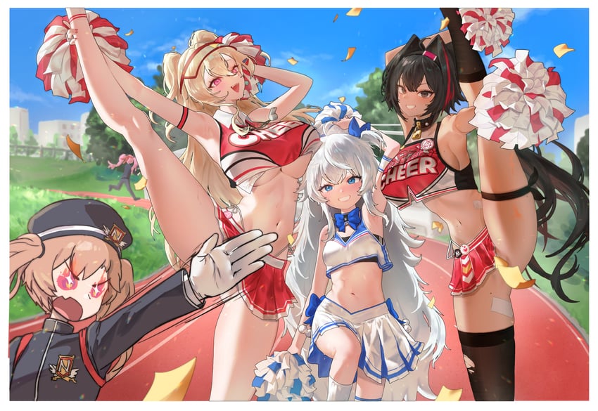 bay, clay, miranda, quiry, and poli (goddess of victory: nikke) drawn by pisik