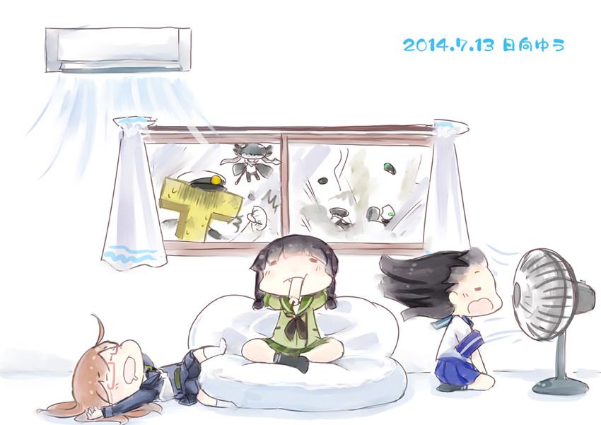 admiral, kitakami, wo-class aircraft carrier, hatsuyuki, t-head admiral, and 1 more (kantai collection) drawn by hinata_yuu
