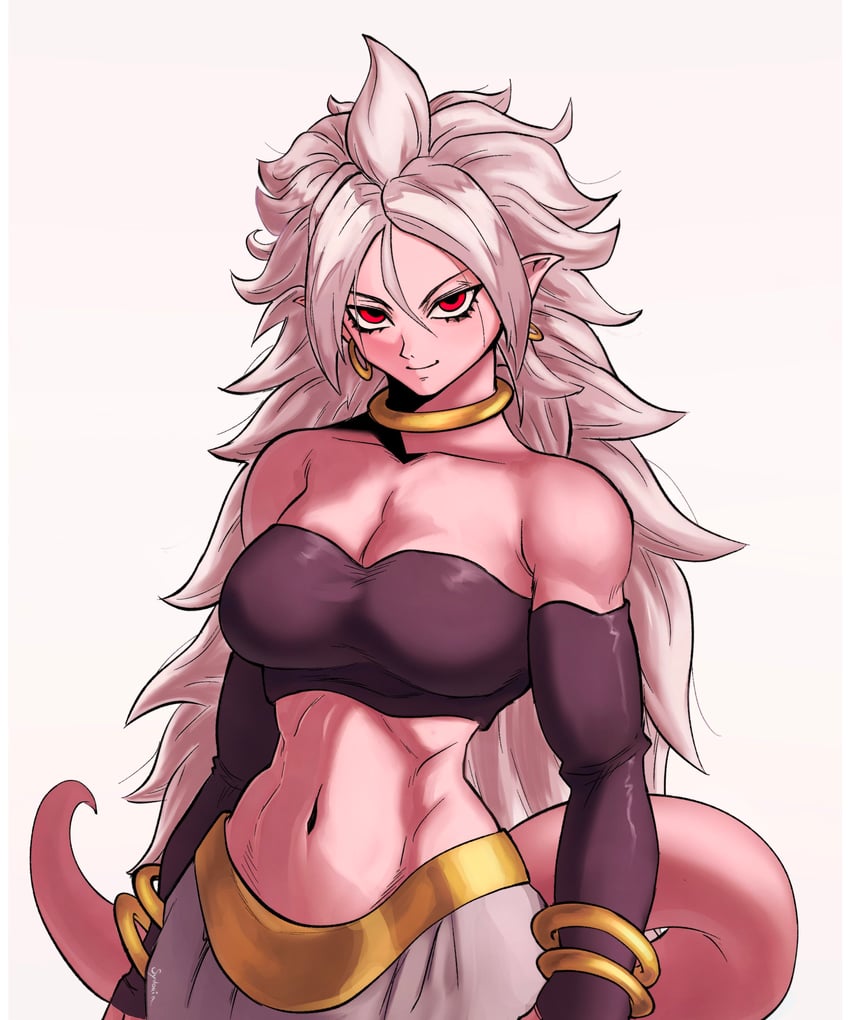 android 21 and majin android 21 (dragon ball and 1 more) drawn by sydoria