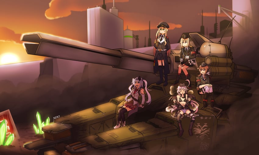 mp40, stg44, p38, c96, mg42, and 1 more (girls' frontline and 2 more) drawn by serjatronic