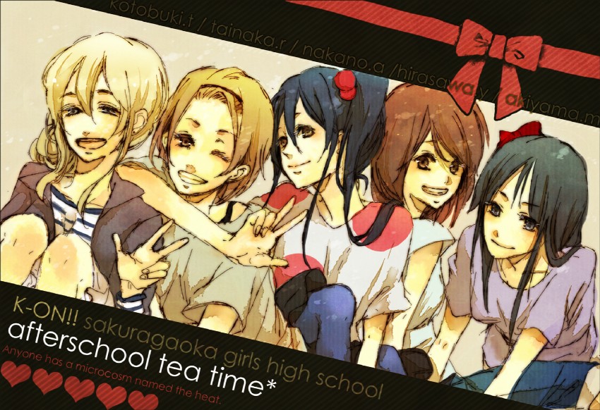 akiyama mio, nakano azusa, hirasawa yui, tainaka ritsu, and kotobuki tsumugi (k-on!) drawn by ayumu_(wind_and_sail)