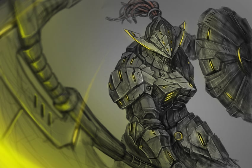 dragonslayer armour (dark souls and 1 more) drawn by muhut