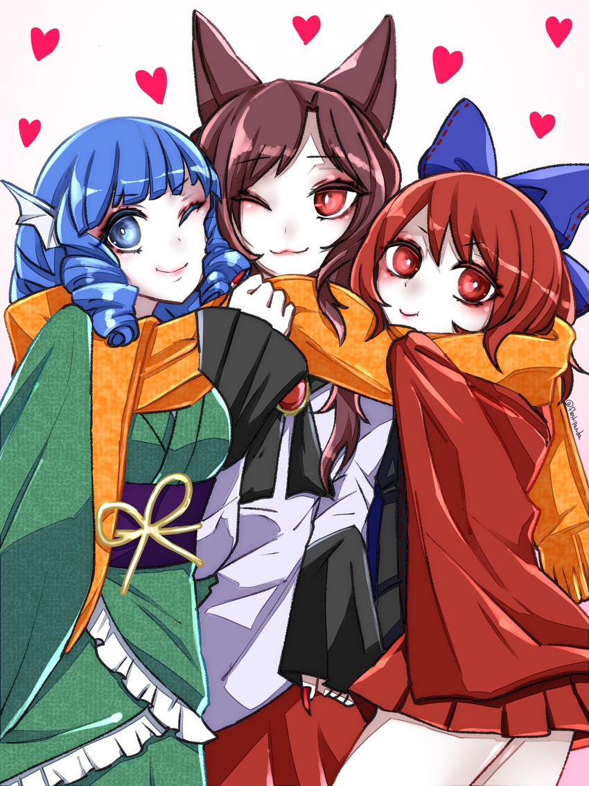 imaizumi kagerou, sekibanki, and wakasagihime (touhou) drawn by kae_(hyugafire)