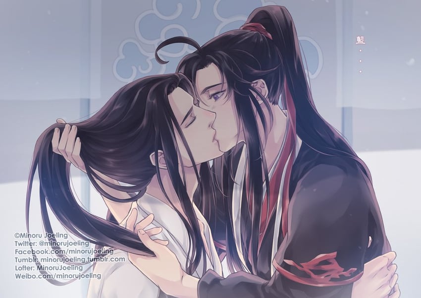wei wuxian and lan wangji (modao zushi) drawn by minoru_(minoru_uwutemp)