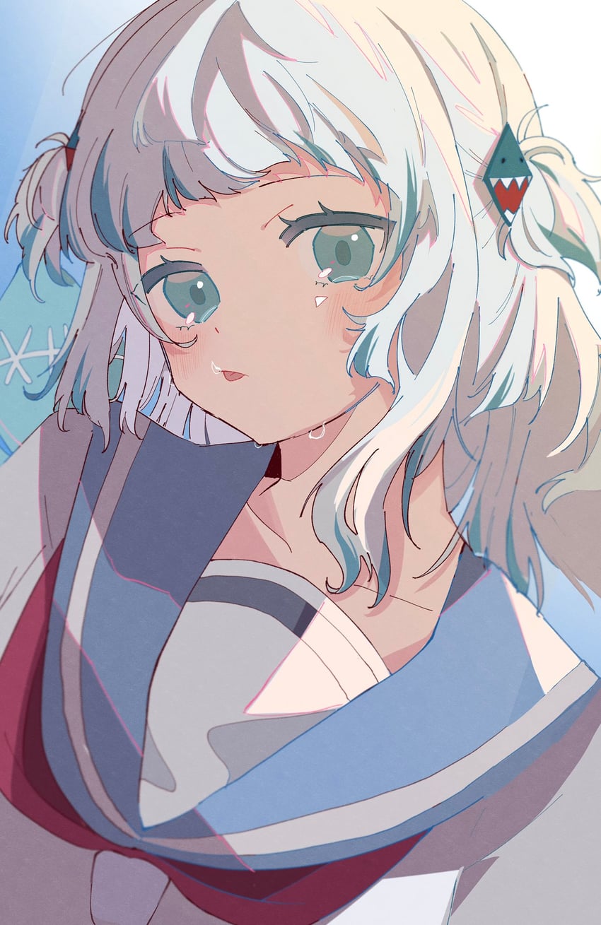 gawr gura (hololive and 1 more) drawn by 852_box