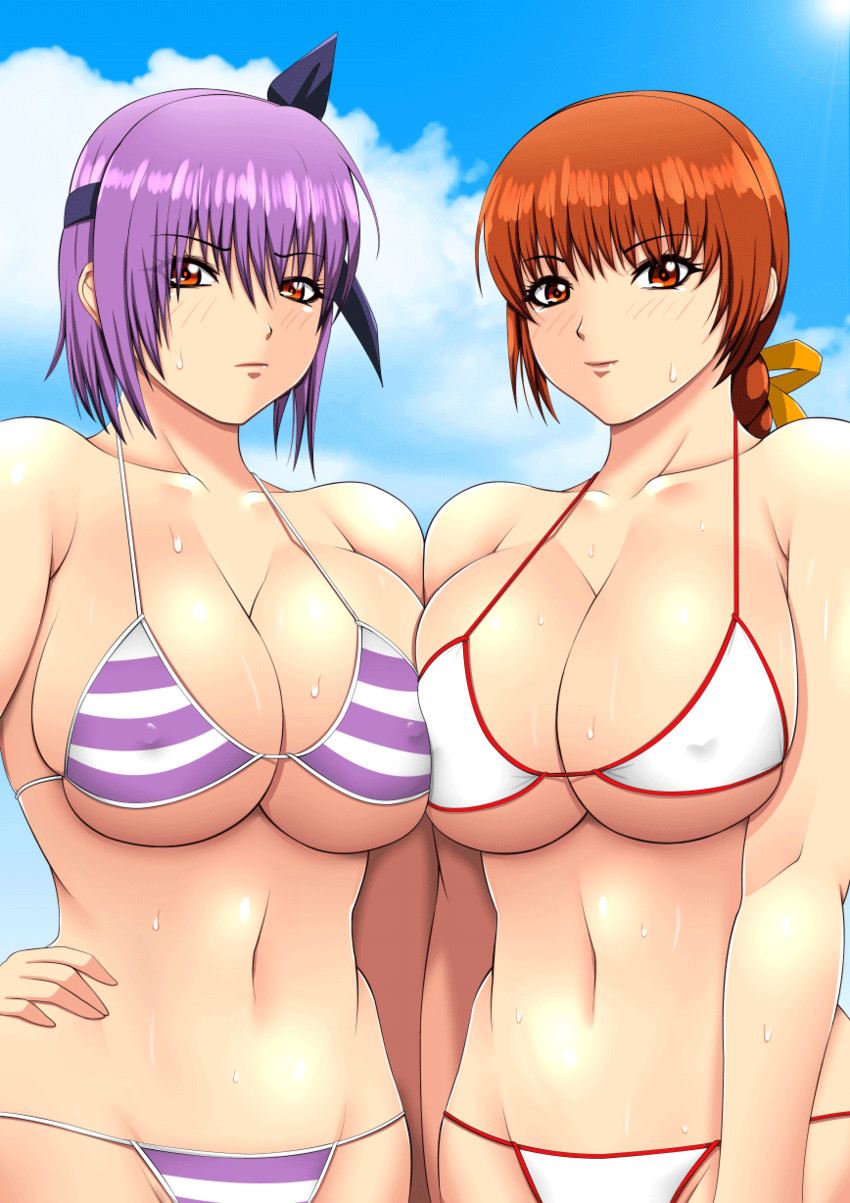 kasumi and ayane (dead or alive) drawn by moyashi_matsuri