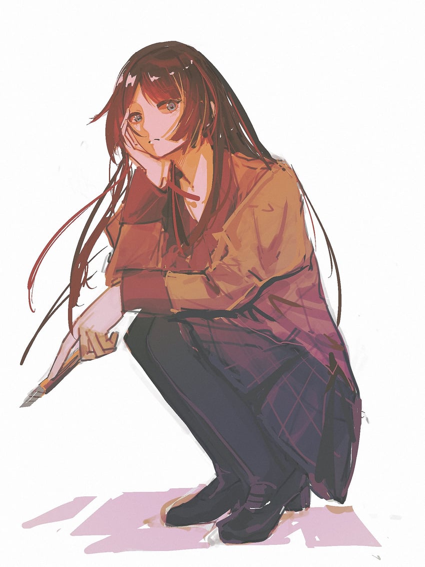 senjougahara hitagi (monogatari and 1 more) drawn by sakoooo