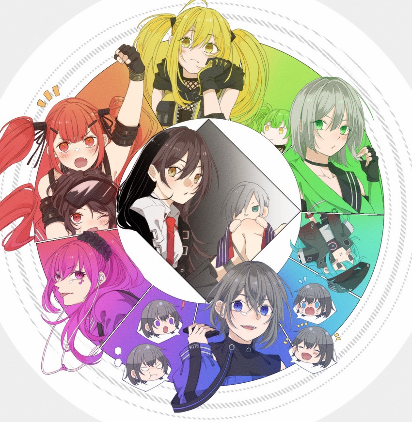 g11, m950a, mg5, cz75, nz75, and 5 more (girls' frontline) drawn by rabb_horn