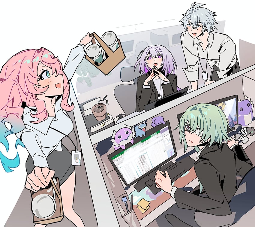 phainon, castorice, anaxa, and hyacine (honkai and 1 more) drawn by mimlmi