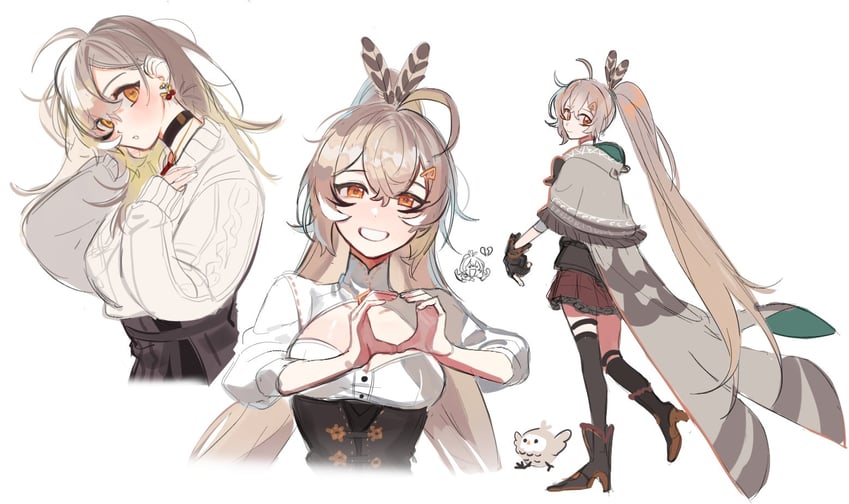 nanashi mumei and hooman (hololive and 1 more) drawn by eus_ing