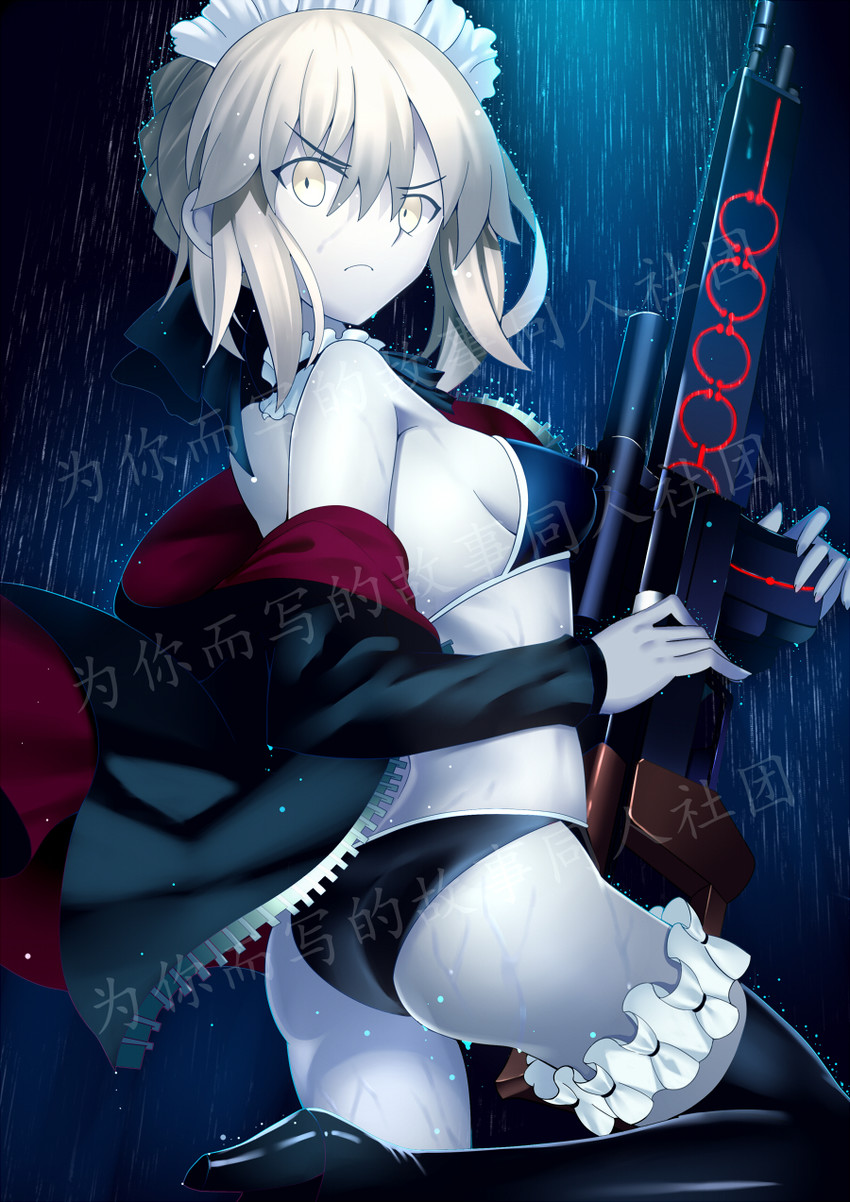 artoria pendragon and saber alter (fate and 1 more) drawn by paperfinger