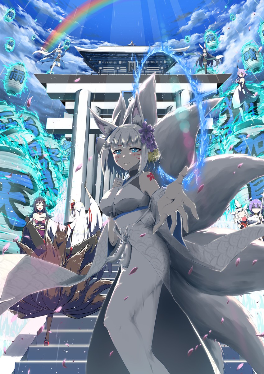 kaga, akagi, shoukaku, zuikaku, hiryuu, and 5 more (azur lane) drawn by parka_(summersketch)
