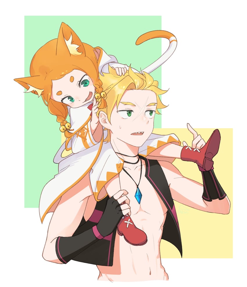 garfiel tinsel and mimi pearlbaton (re:zero kara hajimeru isekai seikatsu) drawn by pazspi