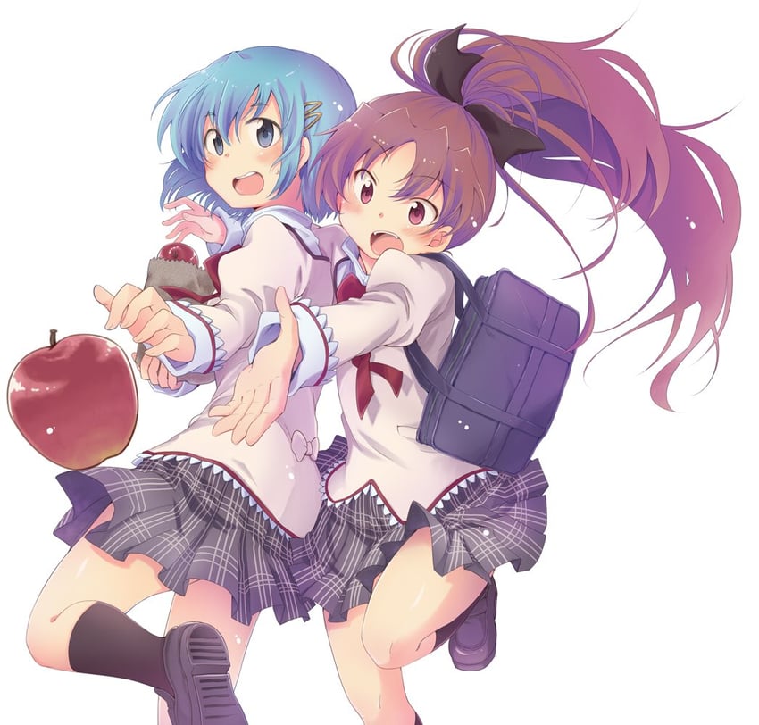 miki sayaka and sakura kyoko (mahou shoujo madoka magica) drawn by pikachi