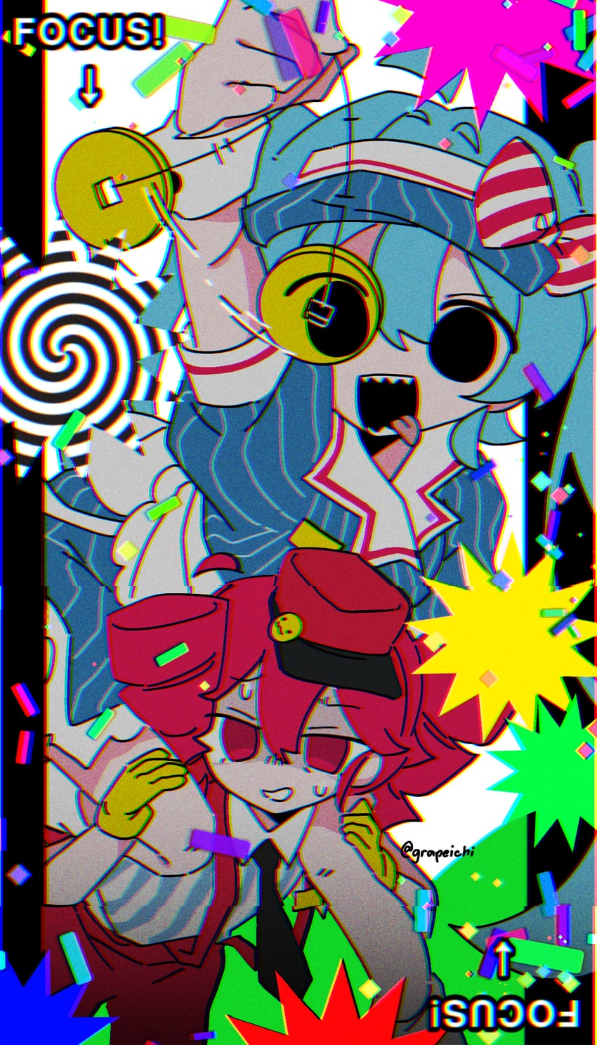 hatsune miku and kasane teto (vocaloid and 2 more) drawn by grapeichi