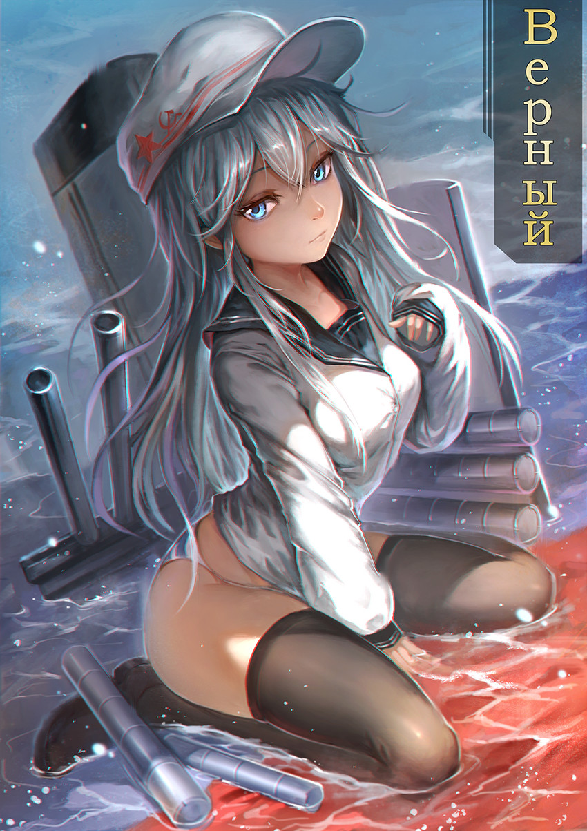 hibiki and verniy (kantai collection) drawn by karasu_kame_ex