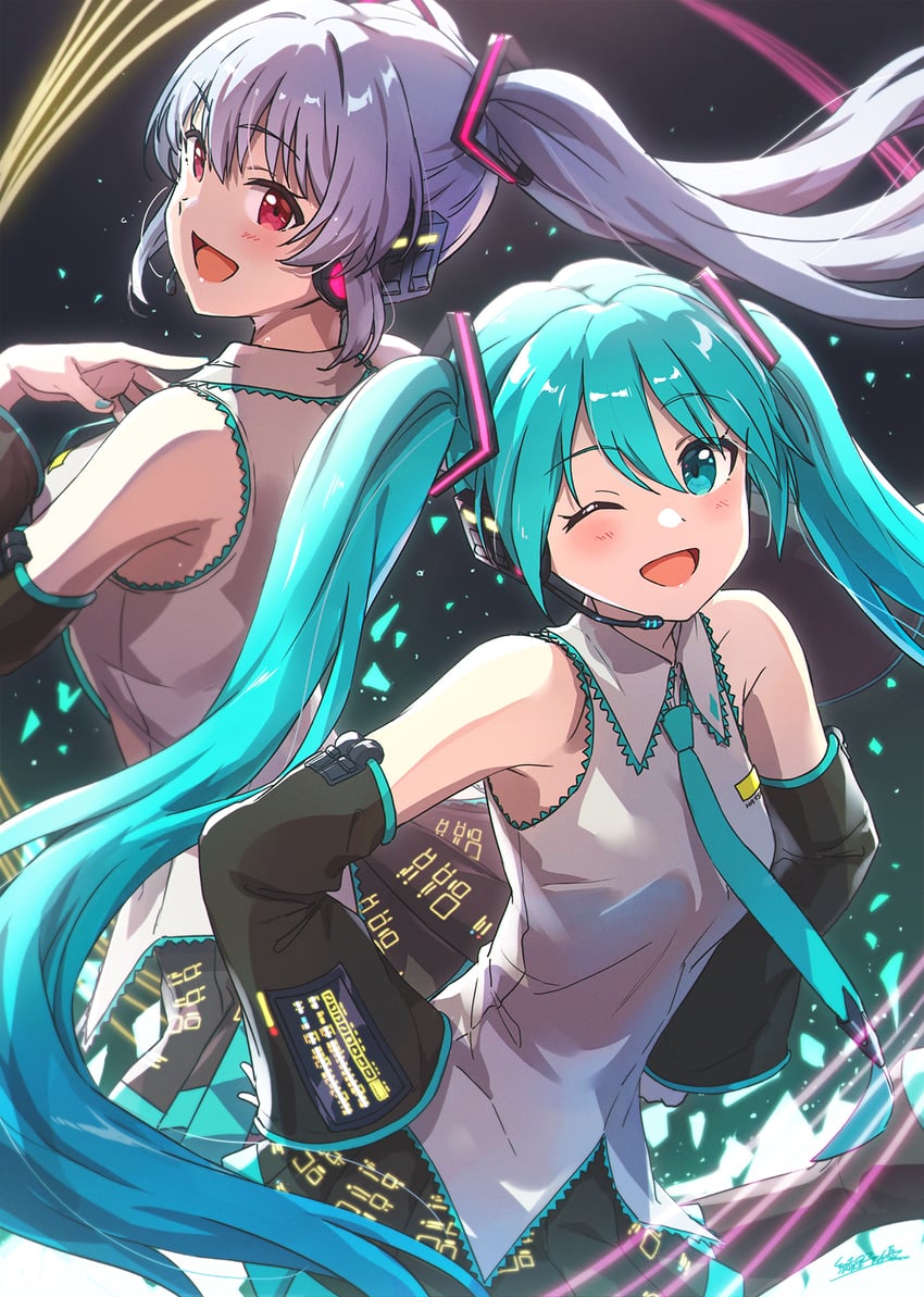 hatsune miku and tendou rui (vocaloid and 1 more) drawn by ayano_yuu_(sonma_1426)