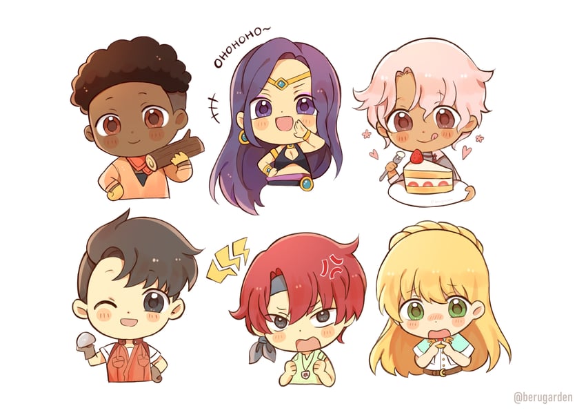 march, eiland, celine, juniper, olric, and 1 more (fields of mistria) drawn by des_(desoowee)
