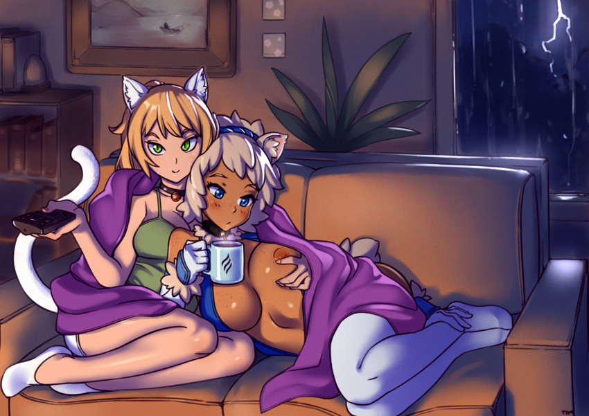 sapphicneko and shephira (original and 1 more) drawn by optionaltypo