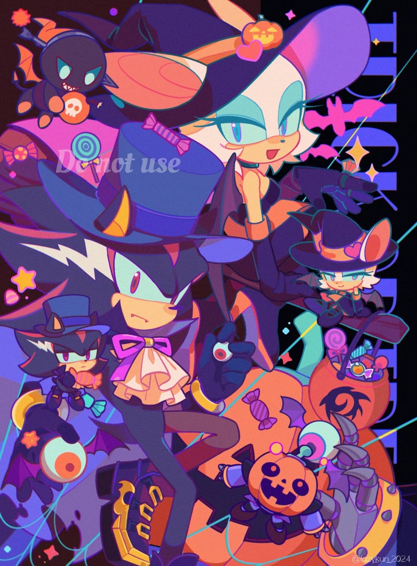 shadow the hedgehog, rouge the bat, dark chao, and e-123 omega (sonic and 1 more) drawn by lazy_kun