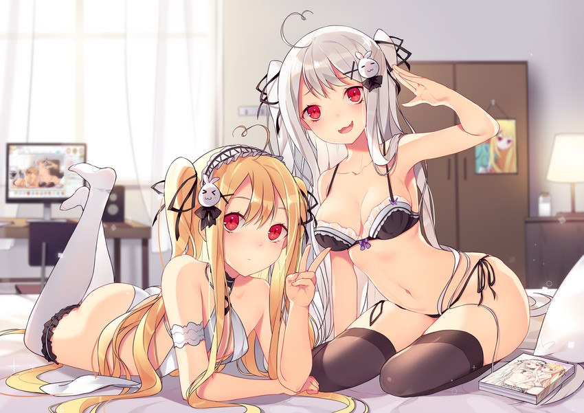 tokisaki mio and tokisaki asaba (original) drawn by niliu_chahui and sela_(08180074)