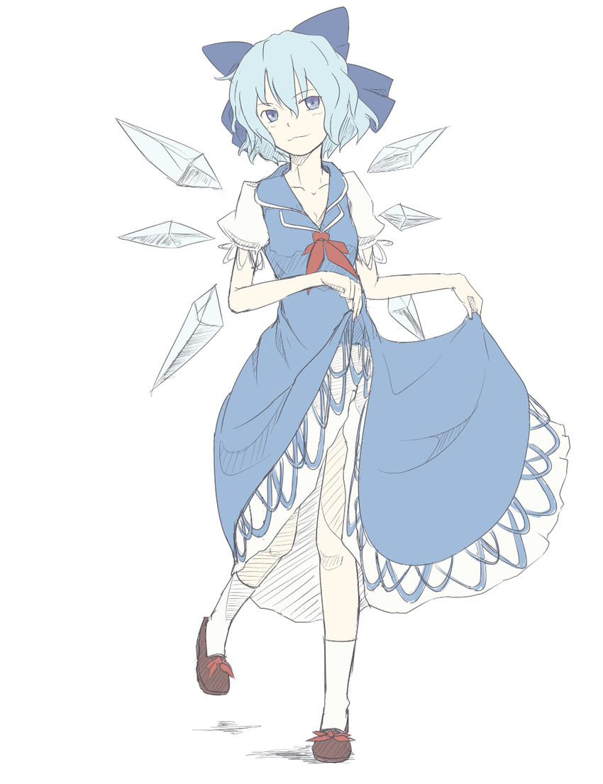 cirno and kamishirasawa keine (touhou) drawn by kawashina_(momen_silicon)